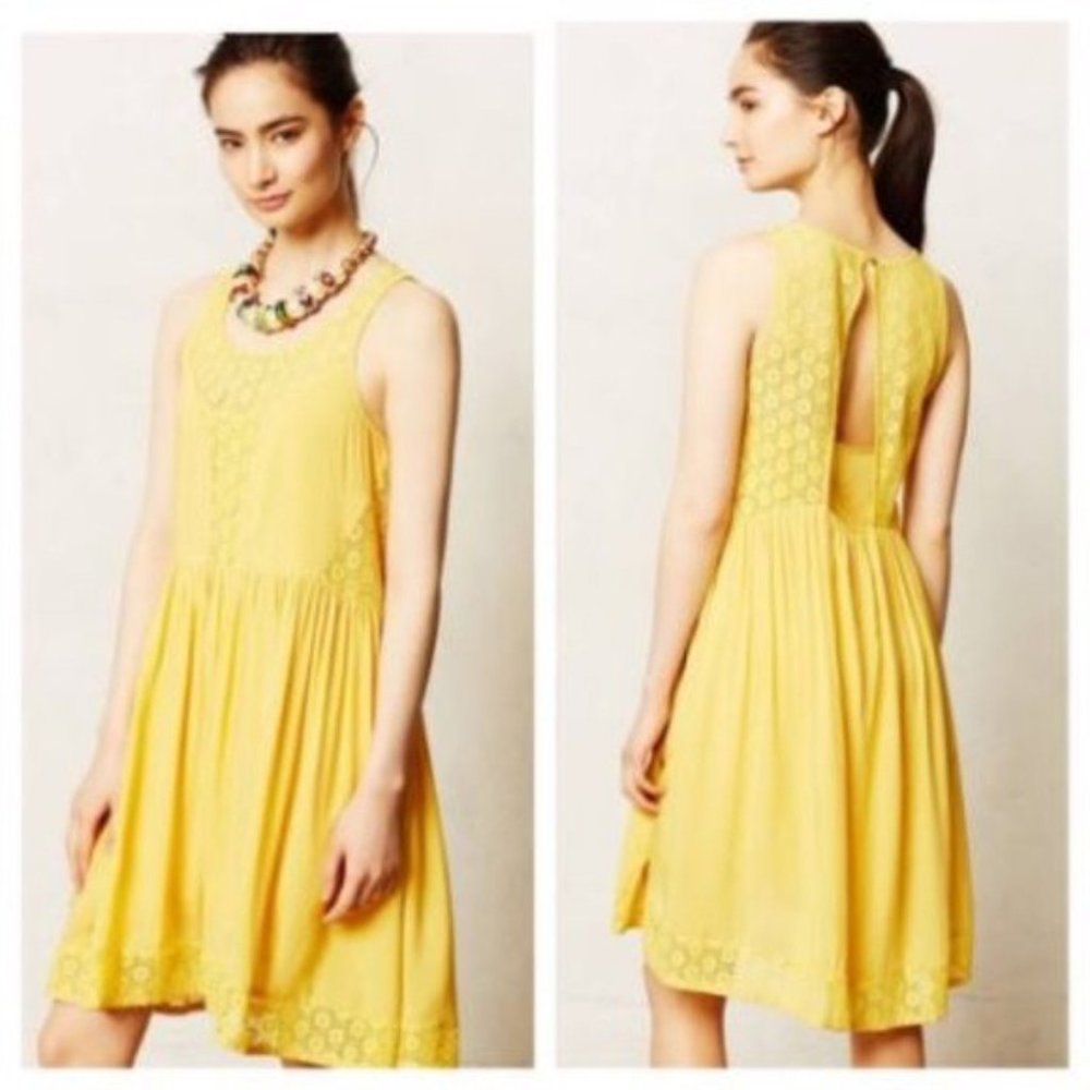 Yellow swing dress from Lilka-Anthropologie in L